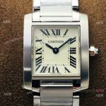 Super Clone Cartier Tank 2301 CC 708 177 Watch Cream Dial Lady Size